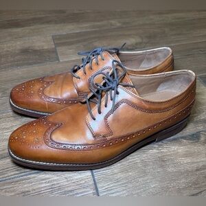 Cole Haan Oxford Wingtip Classic Men's Wingtip Dress Shoes Brown Leather